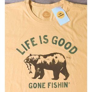 Life is Good Gone Fishin Crusher Tee XXL Classic Fit Short Sleeve